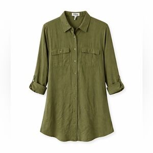 Ali & Kris Olive Button Down Shirt